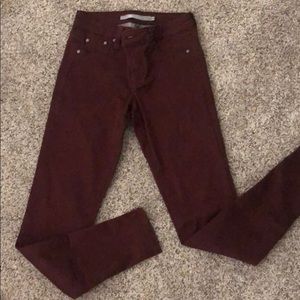 Maroon skinny jeans